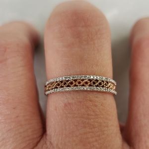 10 K Rose Gold & Diamond Size 8 Vintage Ring